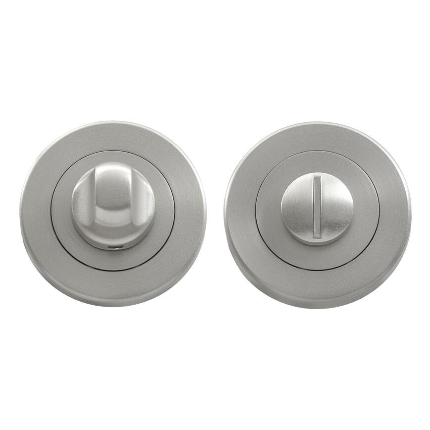 Satin Nickel 52mm Round Bathroom Thumbturn and Release