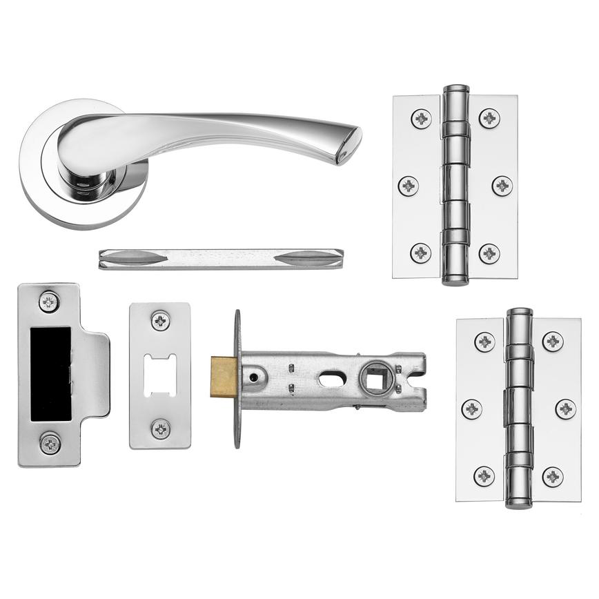 Sofia Lever on Rose Chrome Door Handle Pack