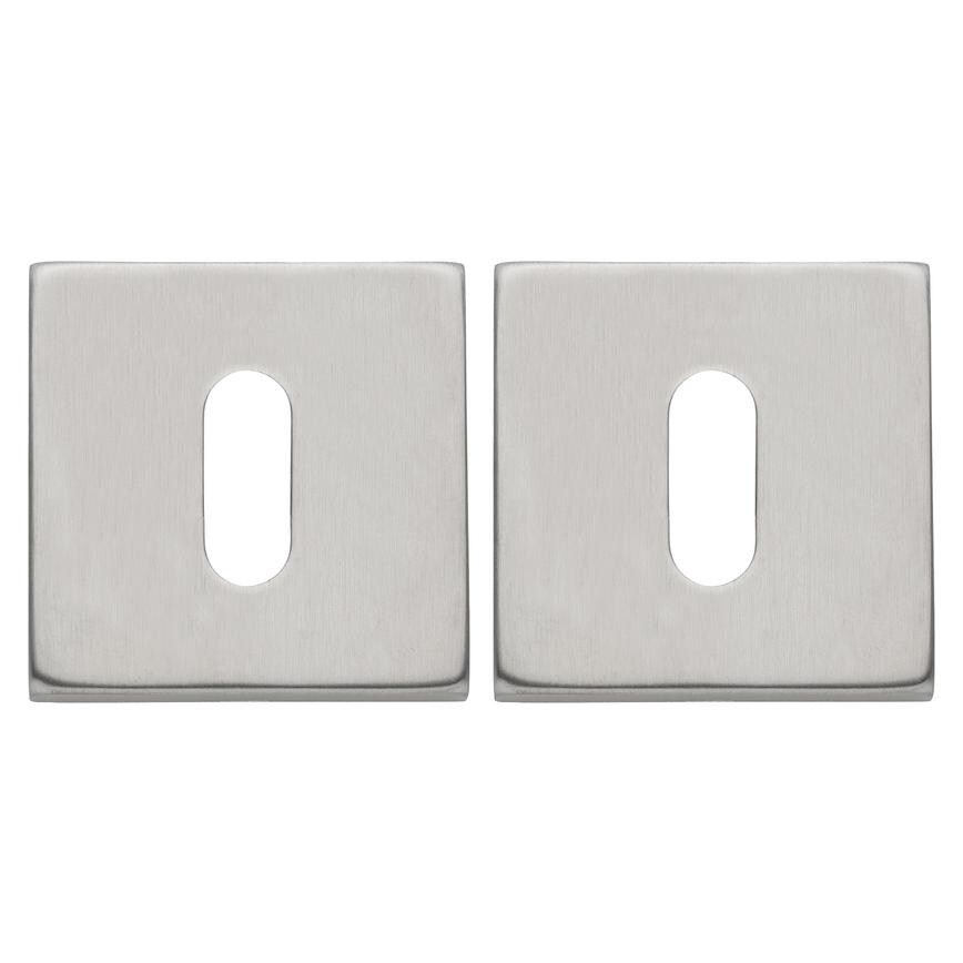 Brushed Stainless Steel Square Escutcheon Pair