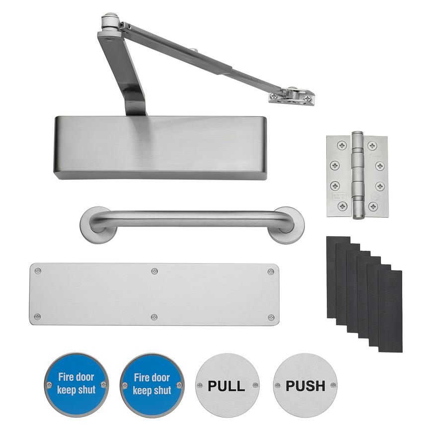 Satin Stainless Steel Heavy Duty Fire Rated Commercial Pull Handle Pack