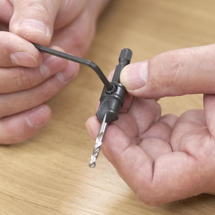 Trend Countersink Drill Bits 5 Piece Set Being Tightened