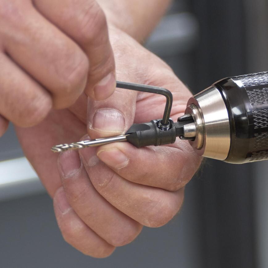 Trend Countersink Drill Bits 5 Piece Set Being Loosened