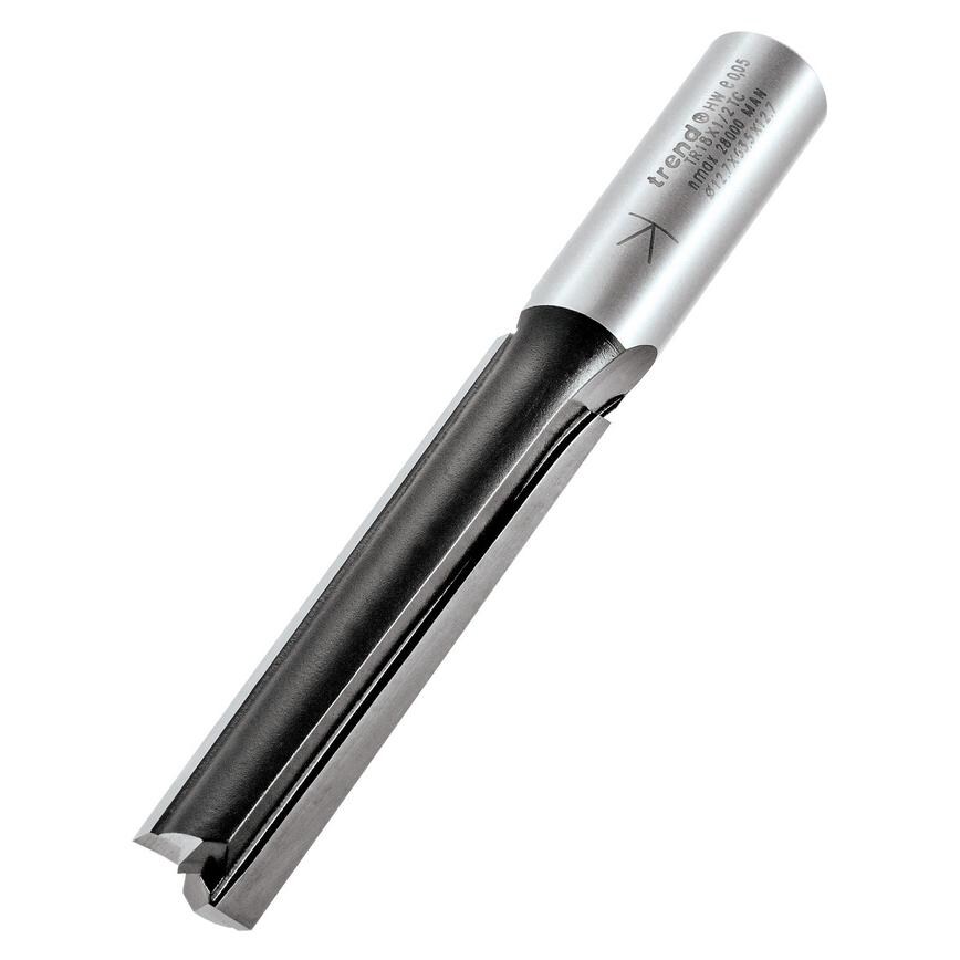 Trend Trade 12.7mm x 63mm Guided ½" PFTE Coated Straight Router Cutter Angled View