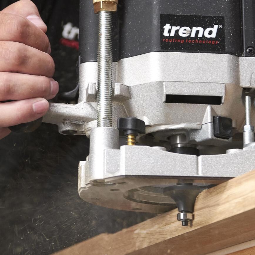 Trend ½" Mixed Router Cutter 15 Piece Set Cutter in Use on Door Edge