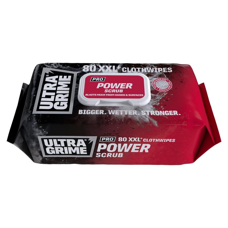 Ultragrime Powerscrub XXL Clothwipes 80pk
