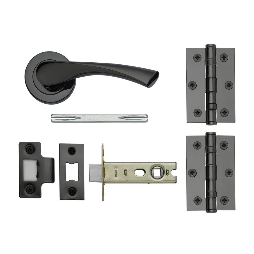 Sofia Lever on Rose Black Nickel Door Handle Pack