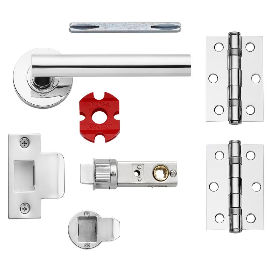 Jigtech Cesano Quickfit Lock and Latch pack - Satin Chrome Plated