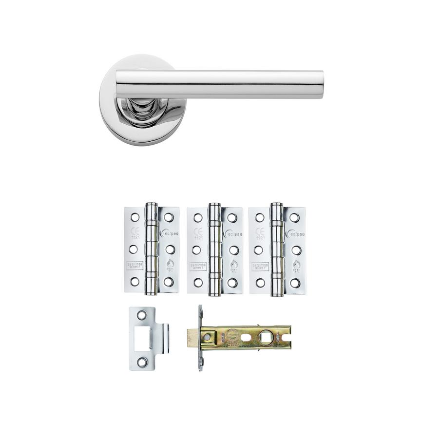 Cesano Polished Chrome Rose Handle Latch Pack