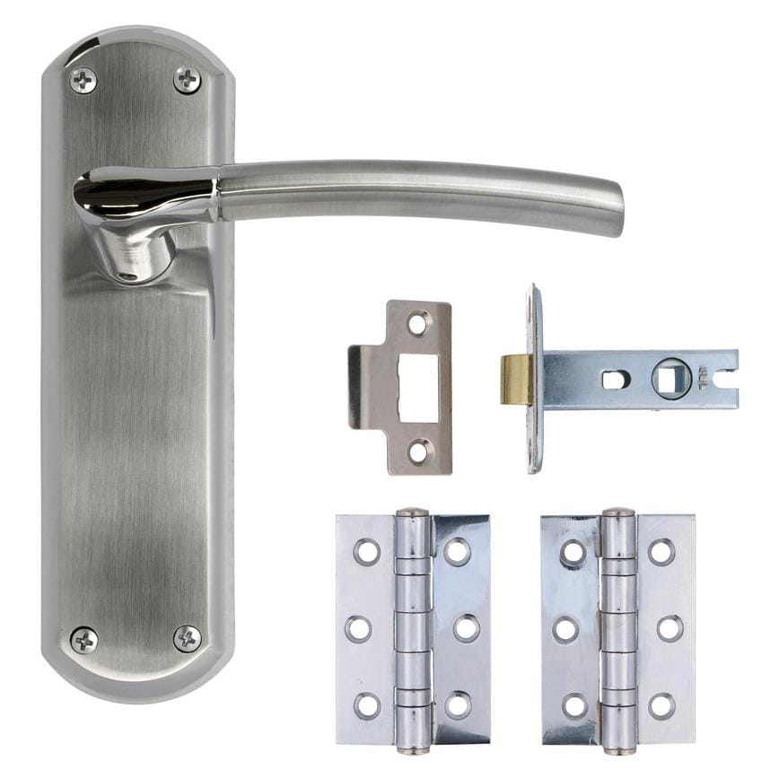 Newington Polished/Satin Chrome Latch Handle Pack