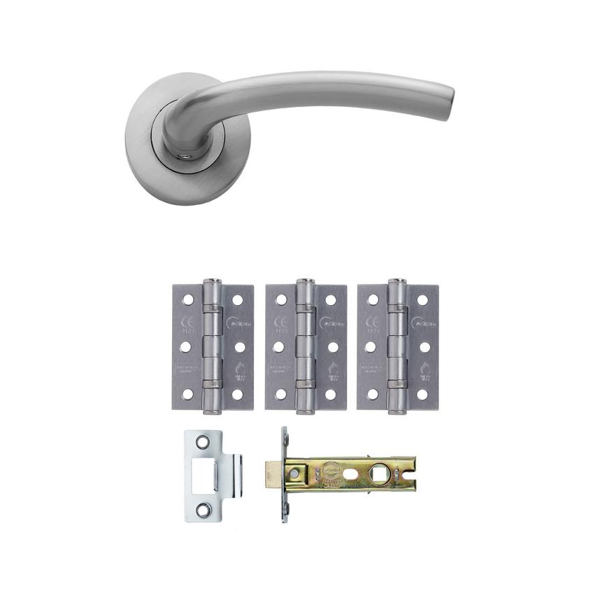 Yarwell Sat Nickel Rose Handle Latch Pack