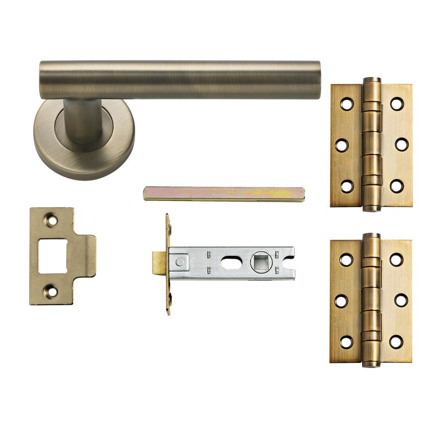Lecco Rose Latch Pack Antique Brass Cut Out