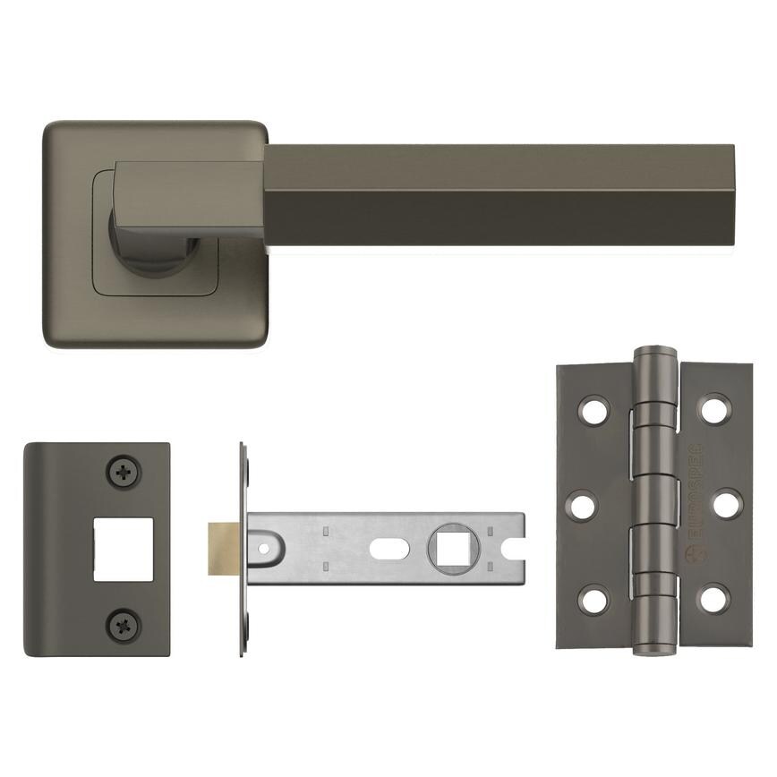 Fuller and Forge Tanaro Satin Bronze Hexagonal Lever on Rose Door Handle Pack