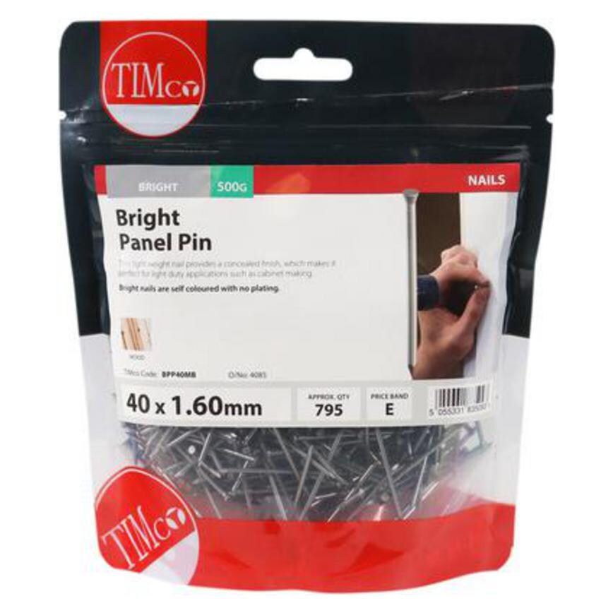 TIMCO Bright Panel Pins 40mm in Packaging