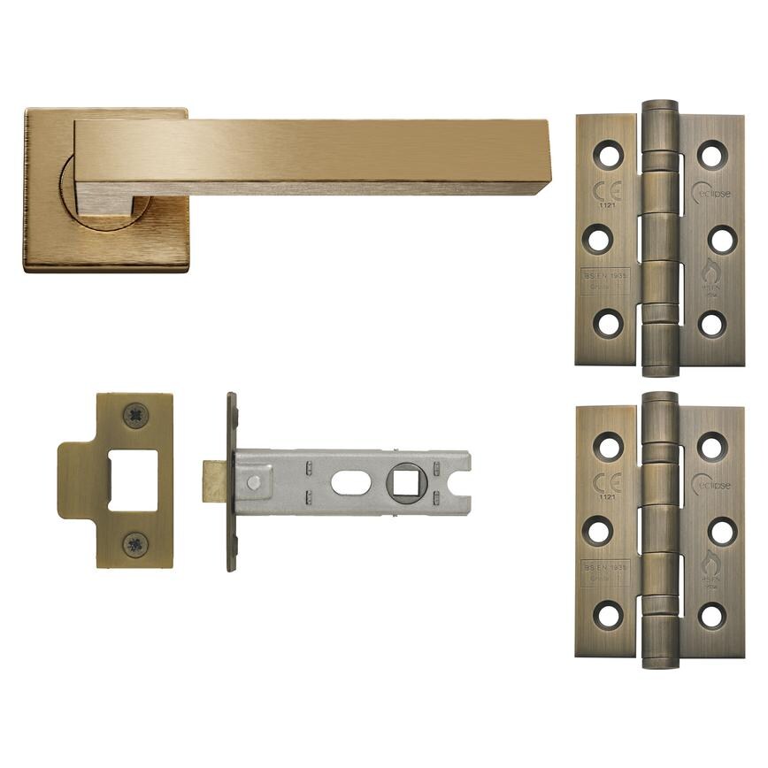 Burford Antique Brass Rose Latch Pack
