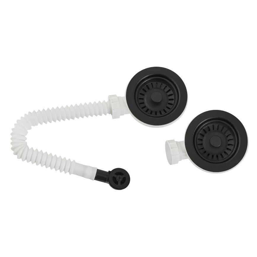 90mm Black 1.5 Bowl Strainer Waste