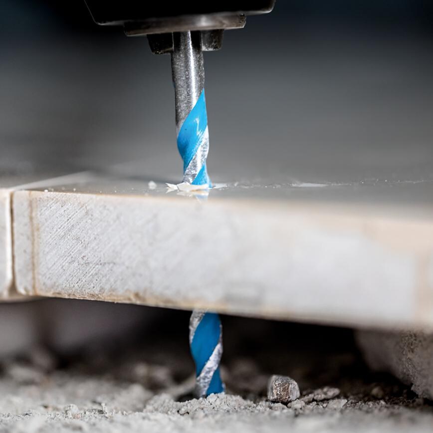Bosch multi material drill bit drilling through tile v2