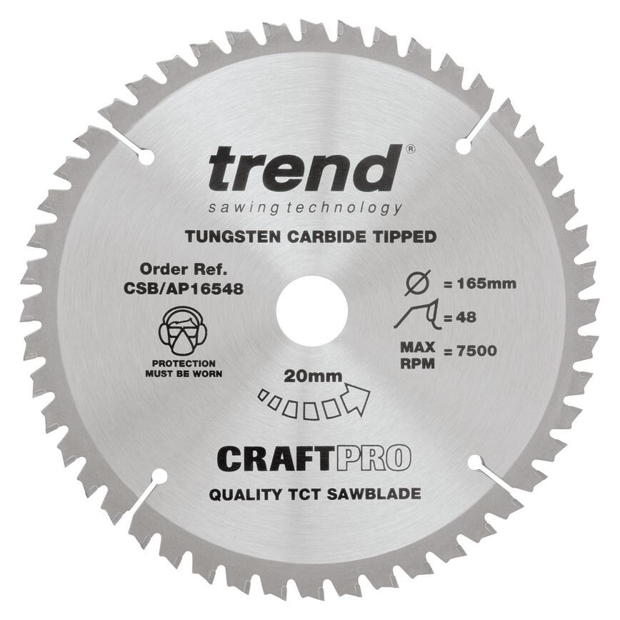 Trend Craft Pro165mm x 48T Circular Saw Blade