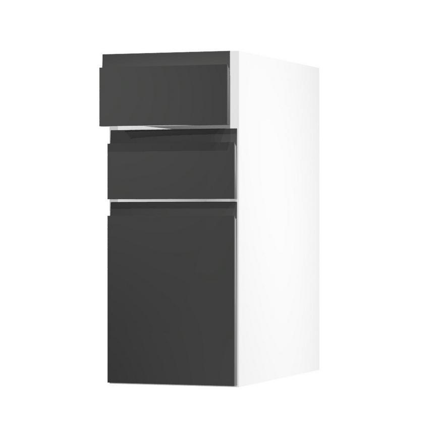 Clerkenwell Gloss Charcoal 300 Drawer Door Open
