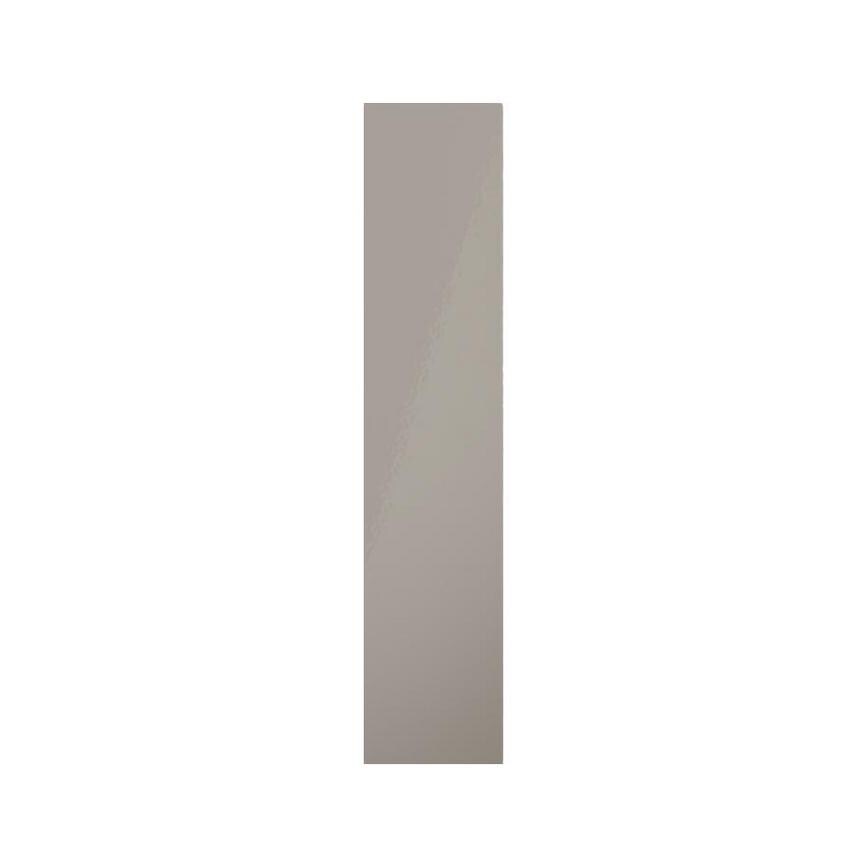 Clerkenwell Gloss Sand Grey 300mm x 1400mm Tall Larder Door Shown Closed from the Front as Part of a Full Larder Unit