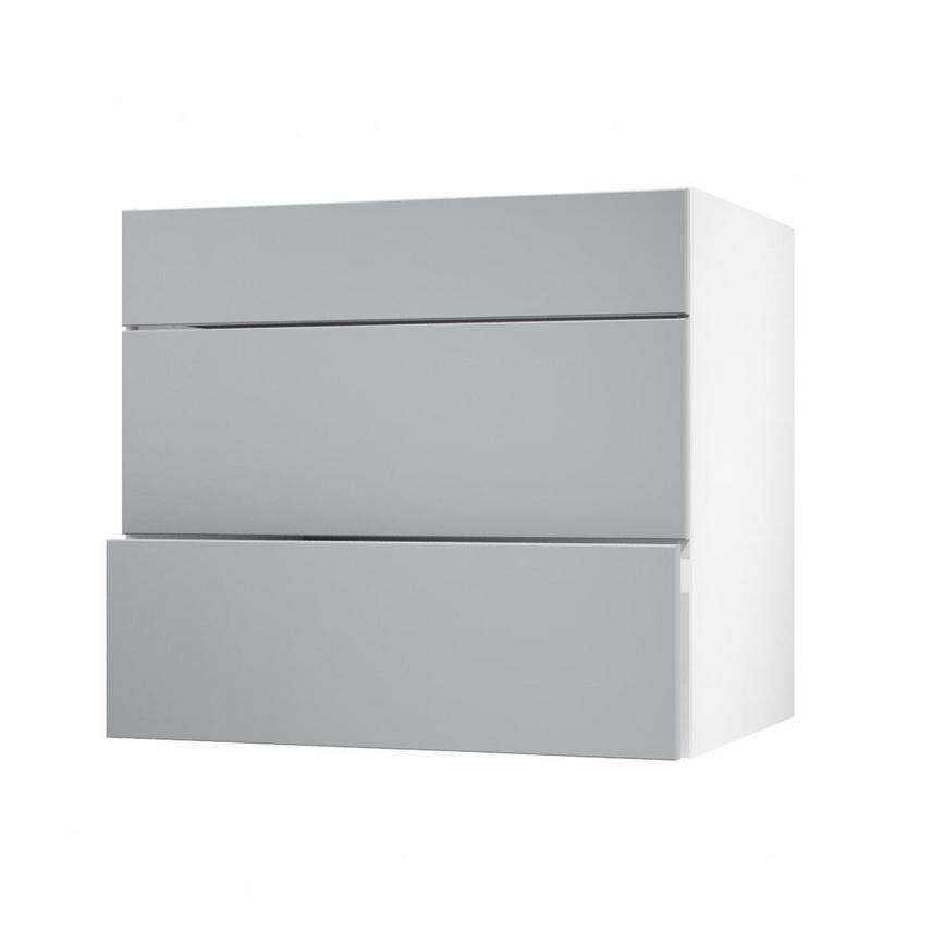 Greenwich Gloss Slate Grey 800 Pan Drawer Door Open