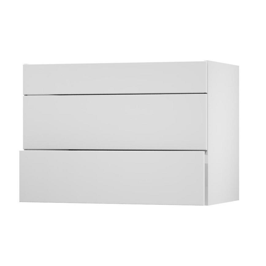 Greenwich Gloss White 1000 Fridge Freezer Wall Door Open