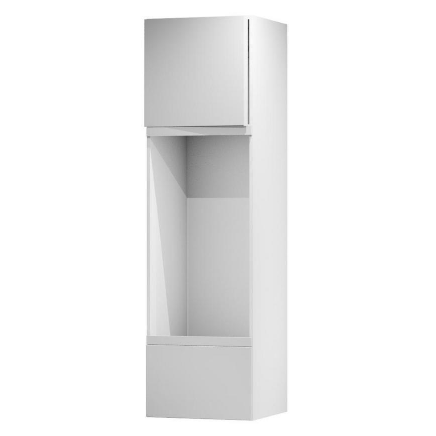Greenwich Gloss Dove Grey 600 Tall Appliance Tower Door Open 570mm