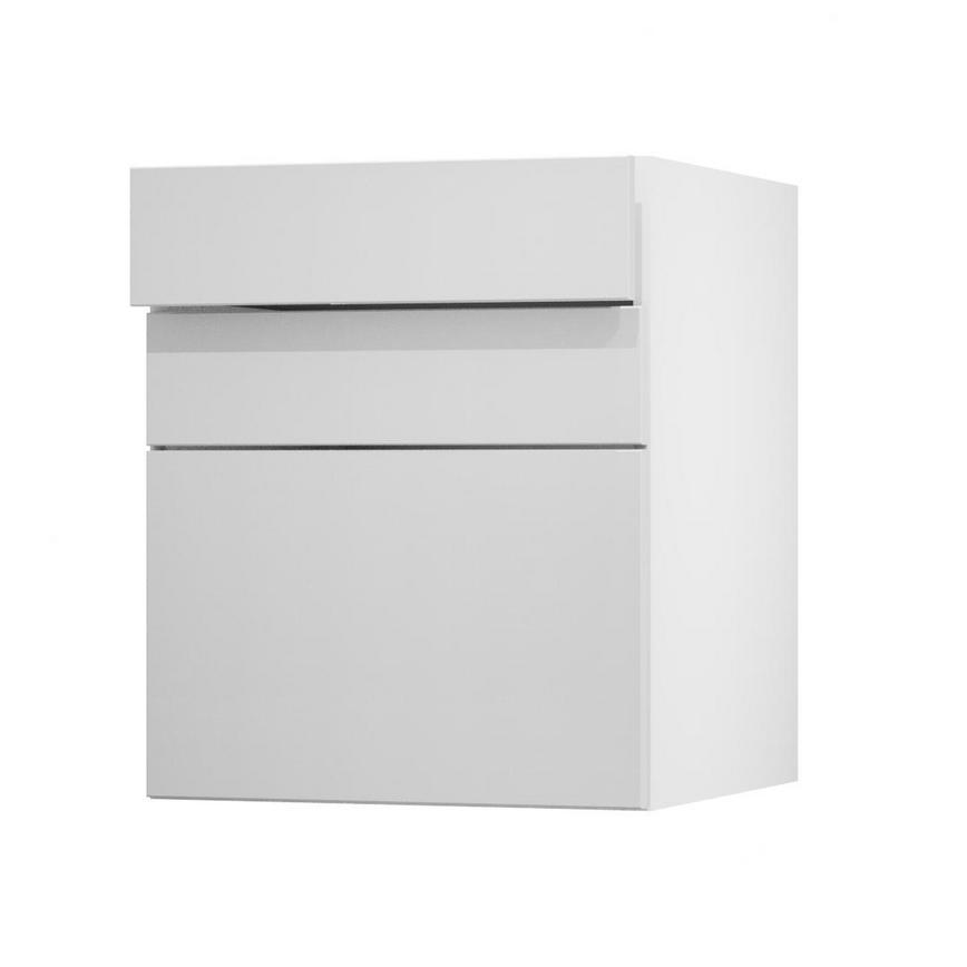 Hockley Mirror Gloss Dove Grey 600 Pan Drawer Door Open 170mm