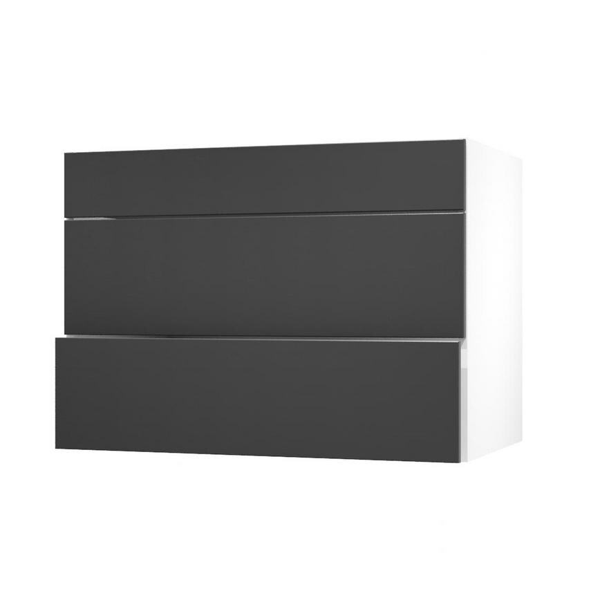 Hockley Super Matt Black 1000 Fridge Freezer Wall Door Open