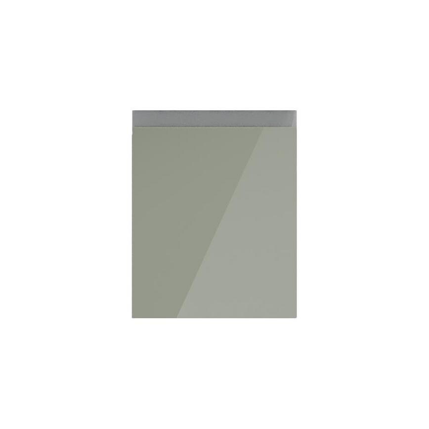 Hockley Mirror Gloss Reed Green 300mm x 342mm Pan Drawer Front Shown Closed from the Front as Part of a Full Drawer Unit