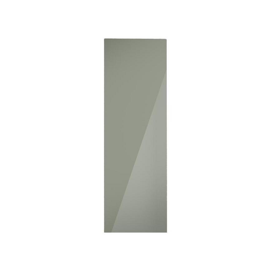 Hockley Mirror Gloss Reed Green 400mm x 1200mm Full Height Larder Door Shown Closed from the Front as Part of a Full Larder Unit