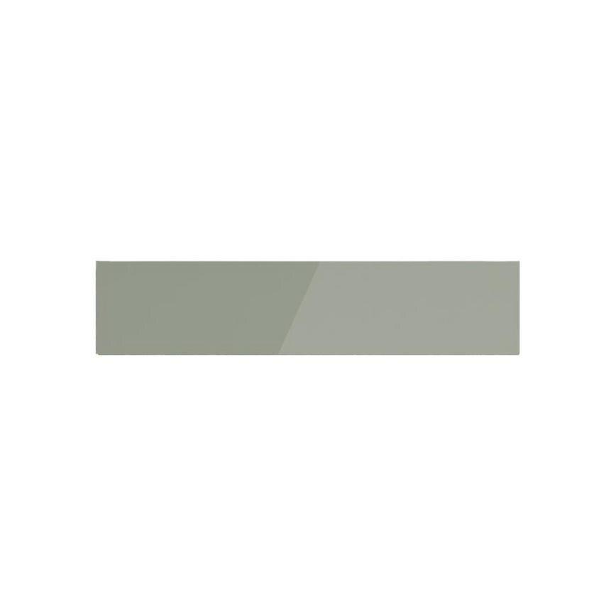 Hockley Mirror Gloss Reed Green 600mm x 115mm Filler Panel Shown from the Front as Part of a Built Under Oven Housing Unit