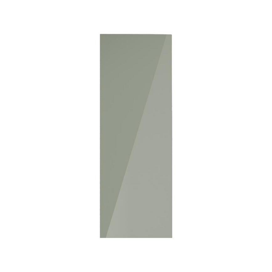 Hockley Mirror Gloss Reed Green 500mm x 1400mm Tall Larder Door Shown Closed from the Front as part of a Full Larder Unit