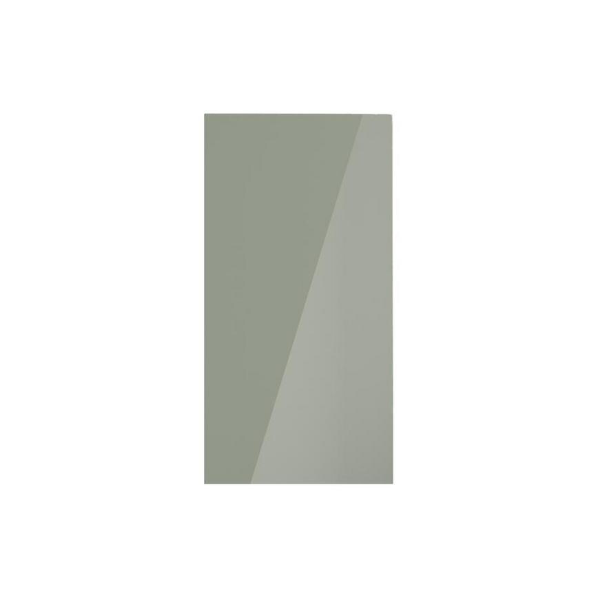 Hockley Mirror Gloss Reed Green 600mm x 1171mm Appliance Door Shown Closed from the Front as Part of an Appliance Tower Unit