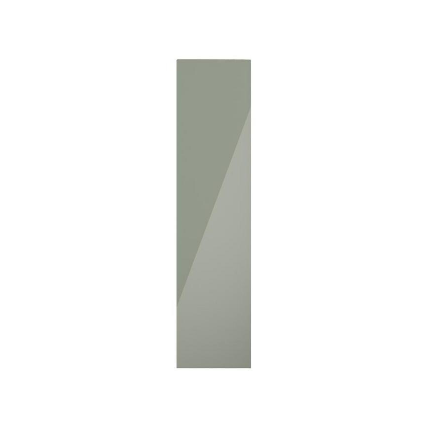 Hockley Mirror Gloss Reed Green 300mm x 1200mm Larder Door Shown Closed from the Front as Part of a Full Height Larder Unit