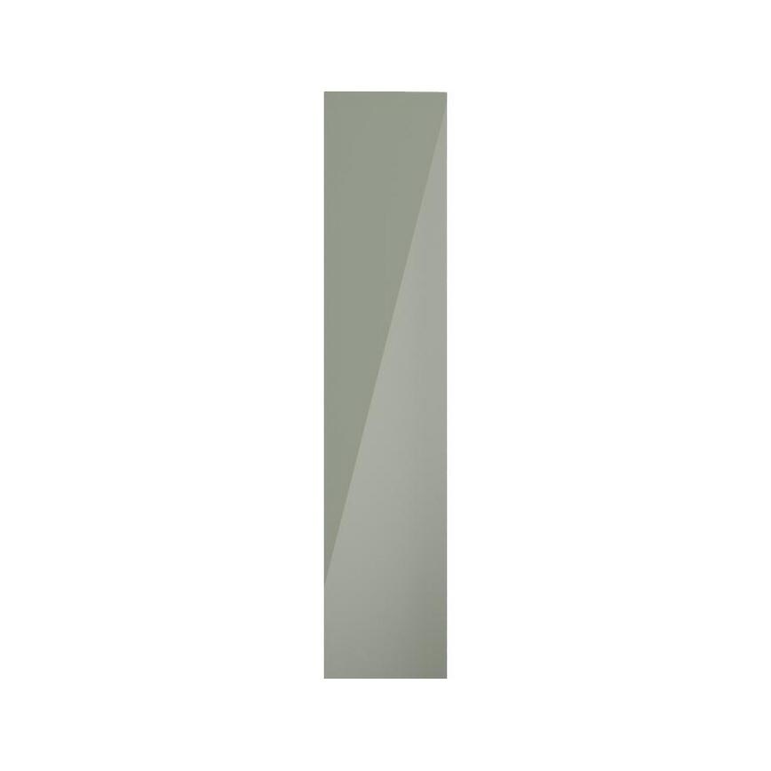 Hockley Mirror Gloss Reed Green 300mm x 1400mm Tall Larder Door Shown Closed from the Front as Part of a Full Larder Unit