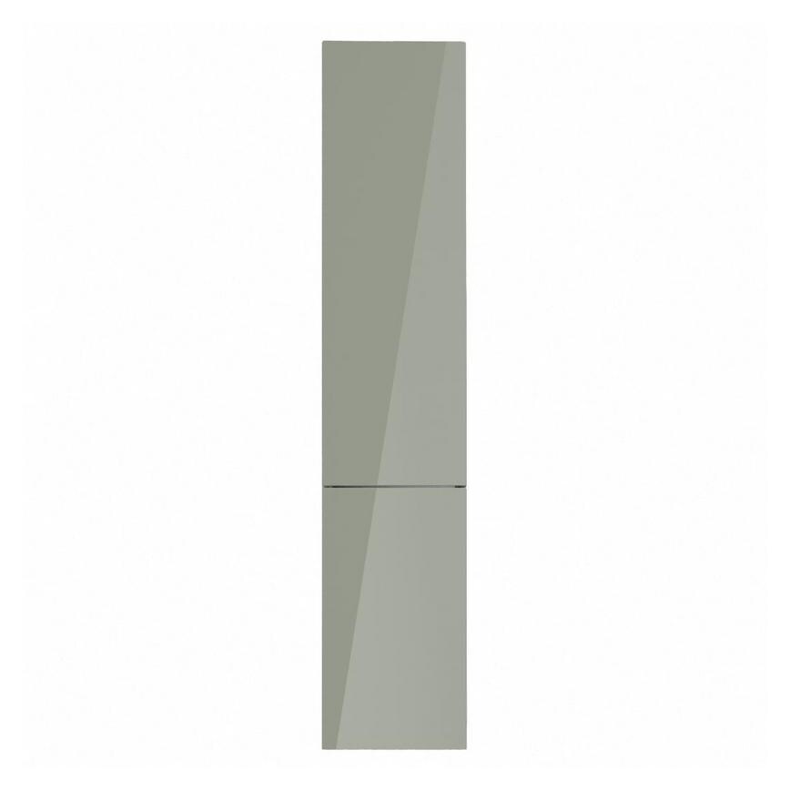 Hockley Mirror Gloss Reed Green 400mm x 1200mm Full Height Larder Door Shown Closed from the Front as Part of a Full Larder Unit