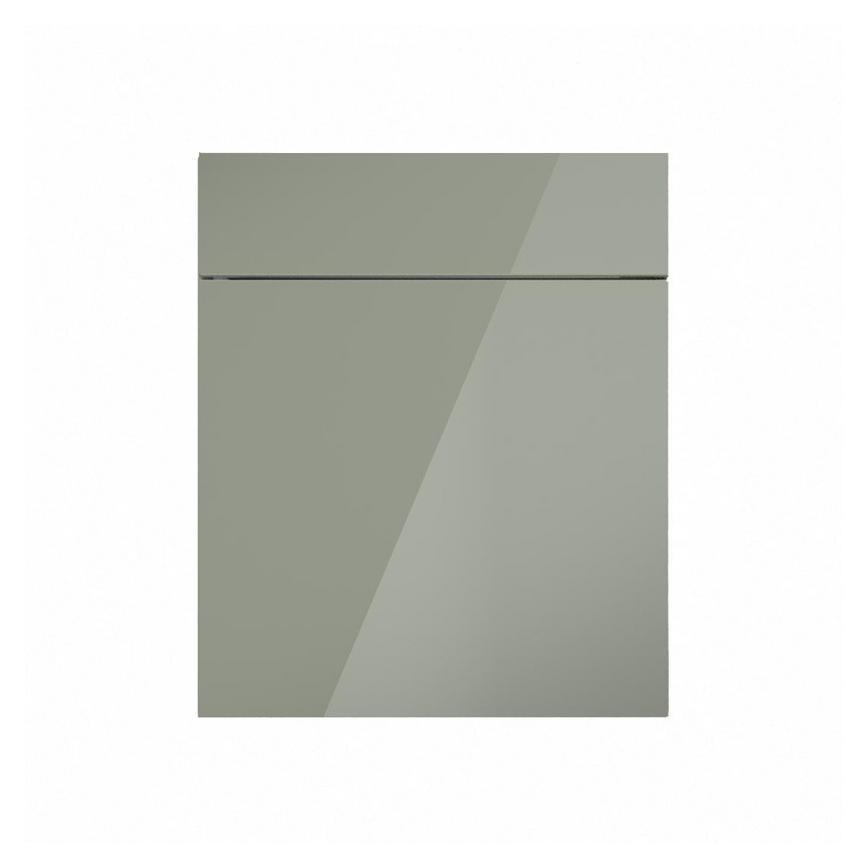 Hockley Mirror Gloss Reed Green 600mm x 557mm Door Front Shown Closed from the Front as Part of a Door and Drawer Unit