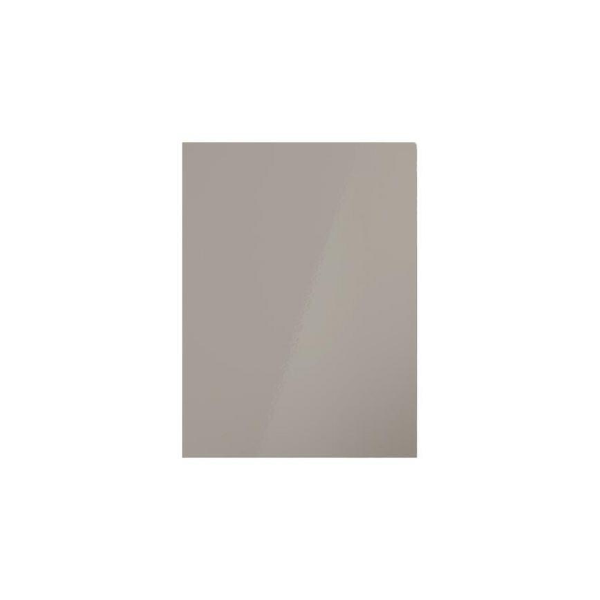 Hockley Mirror Gloss Sand Grey 300mm x 394mm Pan Drawer Front Shown Closed as Part of a Full Drawer Unit