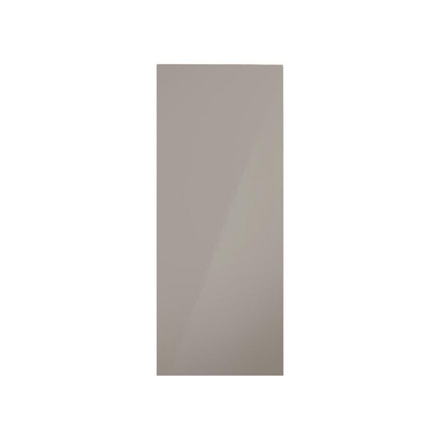 Hockley Mirror Gloss Sand Grey 500mm x 1220mm Full Height Larder Door Shown Closed from the Front as Part of a Full Larder Unit