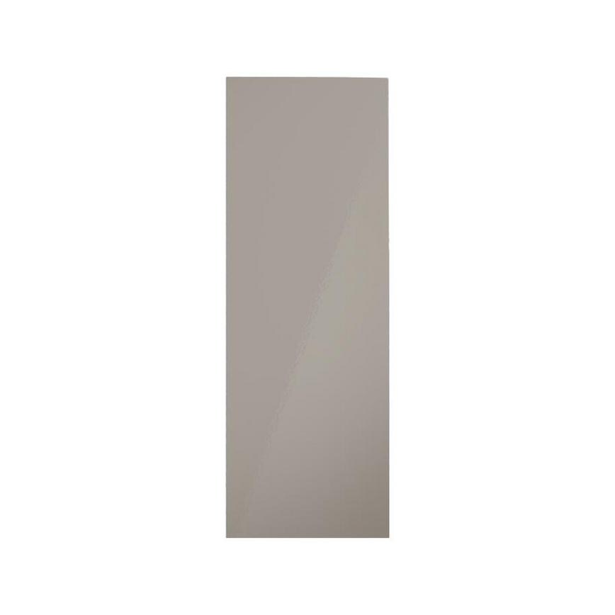 Hockley Mirror Gloss Sand Grey 500mm x 1400mm Tall Larder Door Shown Closed from the Front as part of a Full Larder Unit