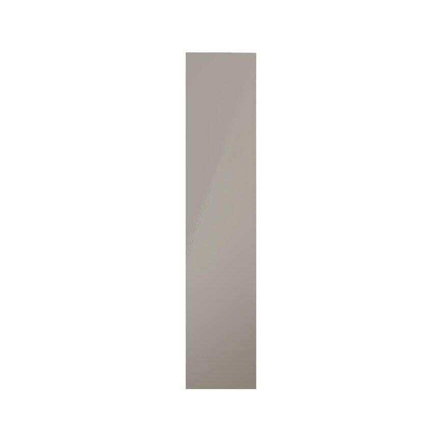 Hockley Mirror Gloss Sand Grey 300mm x 1400mm Tall Larder Door Shown Closed from the Front as Part of a Full Larder Unit