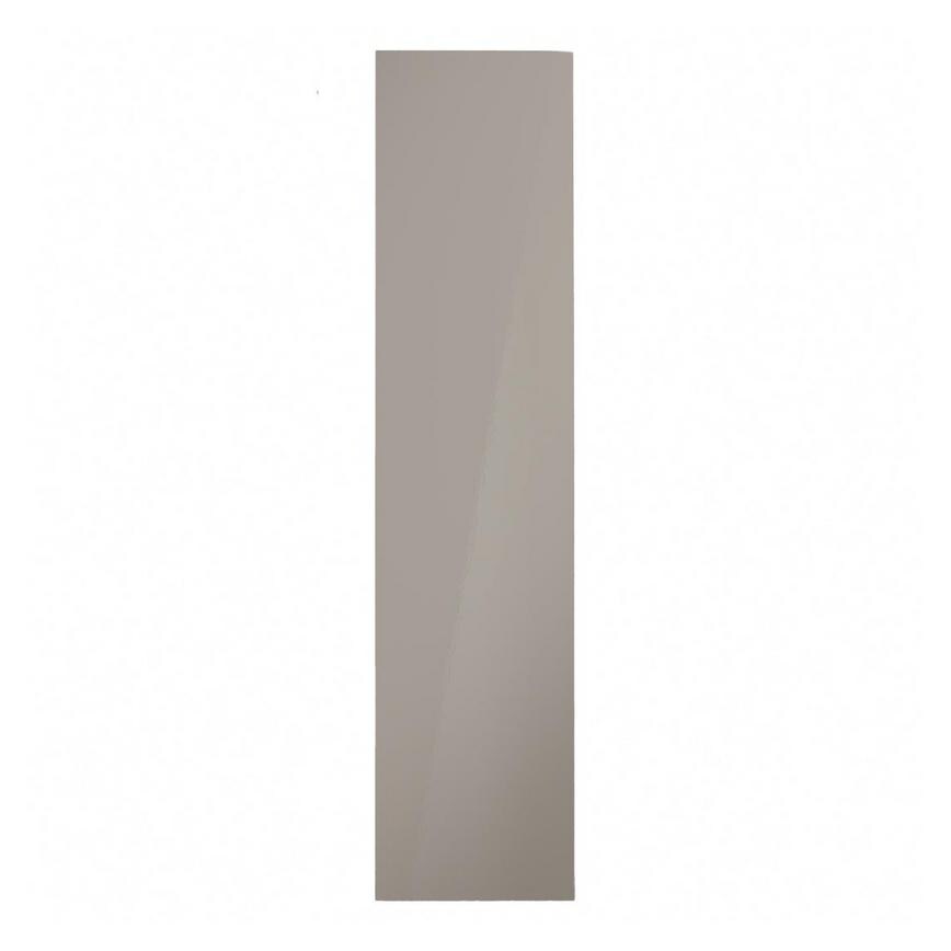 Hockley Mirror Gloss Sand Grey 500mm x 2118mm Tall Larder Door Shown Closed from the Front as Part of a Full Larder Unit