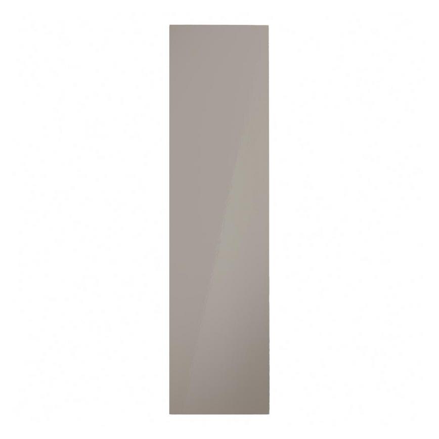 Hockley Mirror Gloss Sand Grey 500mm x 1938mm Full Height Larder Door Shown Closed from the Front as Part of a Full Larder Unit