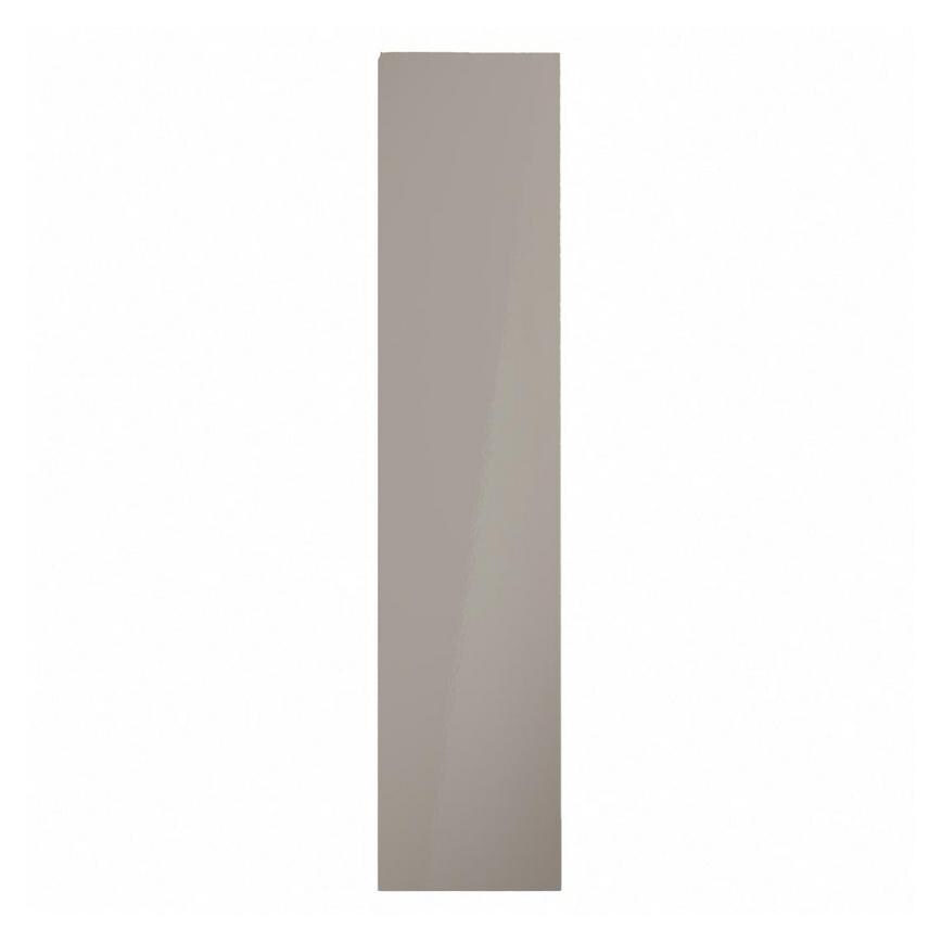 Hockley Mirror Gloss Sand Grey 200mm x 900mm Tall Door Shown Closed from the Front