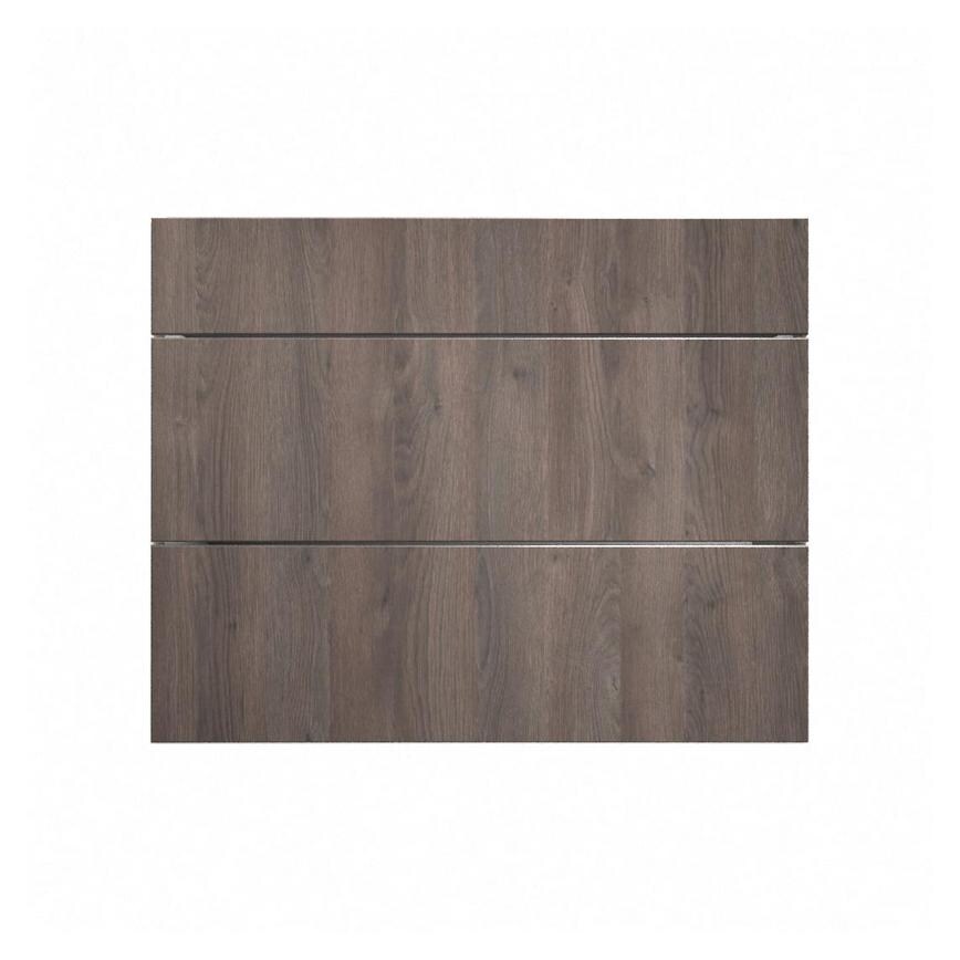 Hockley Textured Dark Oak 900mm x 275mm Pan Drawer Front Shown Closed from the Front as Part of a Full Drawer Unit
