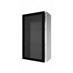 500 Tall Glass Wall Black CAD Frame Angled Open