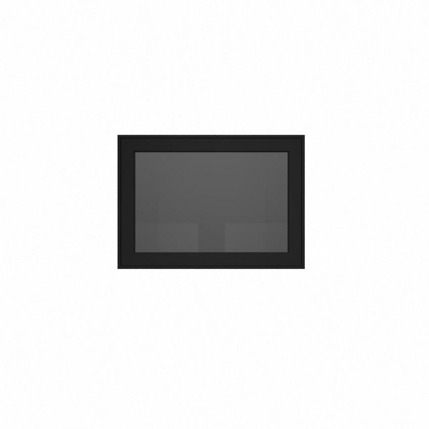 500 Half Height Glass Wall Black CAD Frame Front