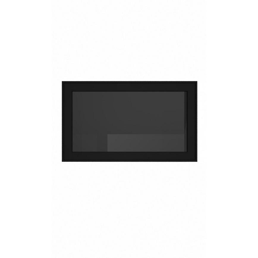 600 Half Height Glass Wall Black CAD Frame Front