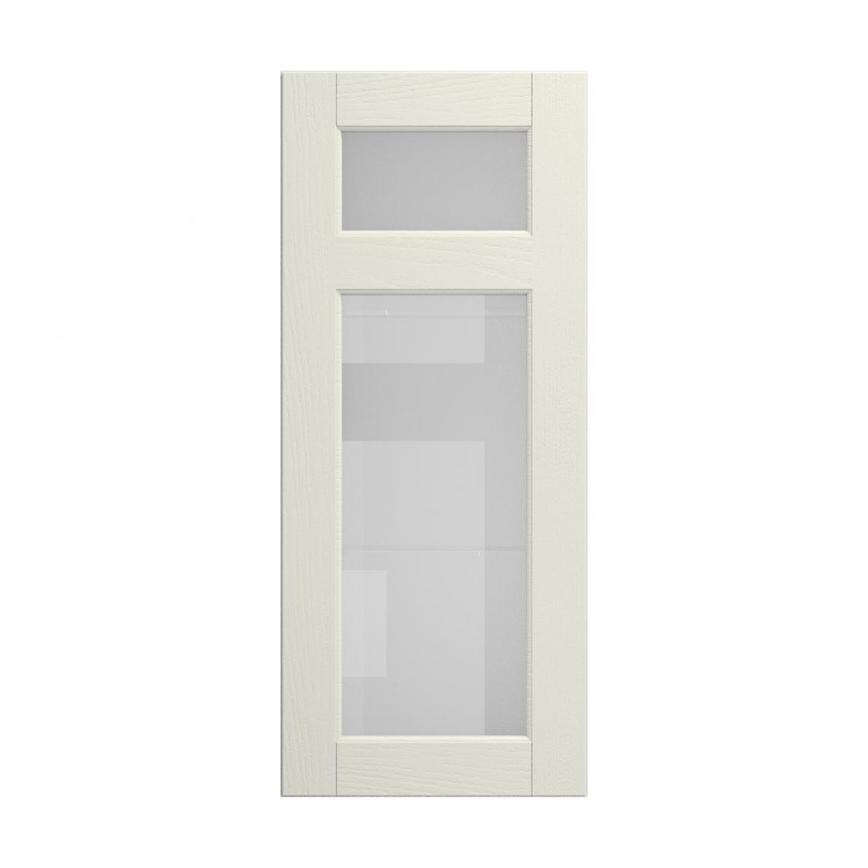 Bridgemere Linen 500mm x 1182mm Clear Glass Panelled Dresser Door Shown Closed from the Front