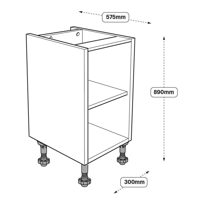 300mm Hi-Line Base Cabinet Line Drawing